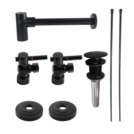 KINGSTON BRASS Plumbing Sink Trim Kit with Bottle Trap and Drain No Overflow, Matte Black CC53300DLTRMK1